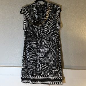 Black and white patterned slip on dress